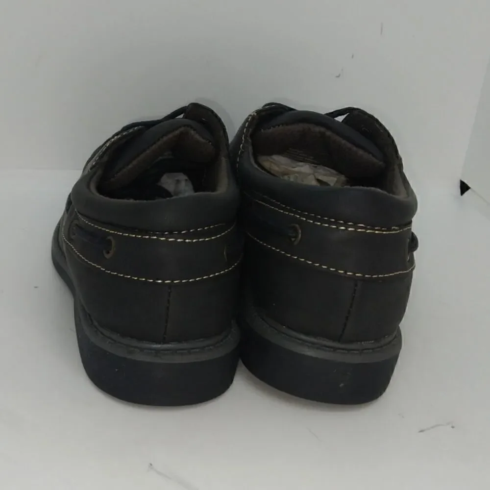 G.H. Bass Boys NEW w/Tags & Box Black Leather Casual Sneakers - sz. 3M